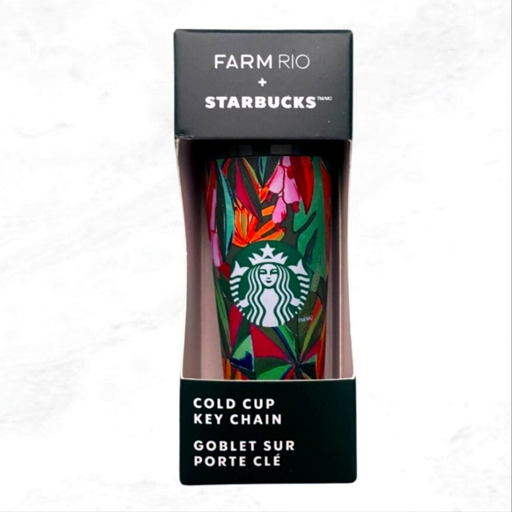 FARM Rio + Starbucks Cold Cup Keychain - Banana Leaves